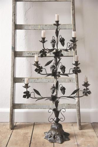 Ljusstake - Church candle stick - Dark metal - 83 cm - www.frokenfraken.se