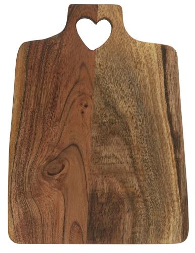 Skärbräda med Hjärta acaciaträ - 25 X 18 X 1,5 CM - www.frokenfraken.se
