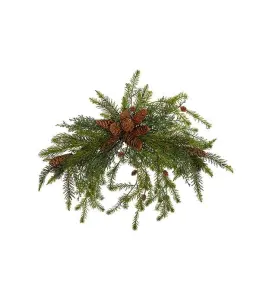 Dekoration med kottar - Grön - 60 cm - www.frokenfraken.se