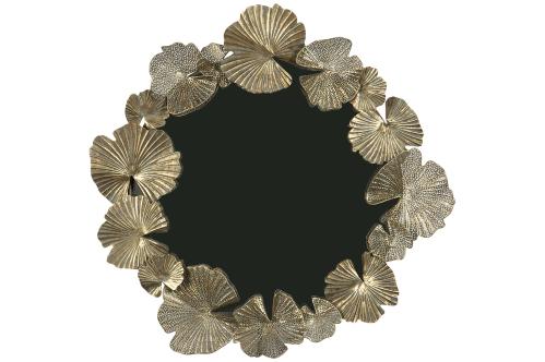 Spegel - Rund - Mässing/Brun - Ø90 cm - www.frokenfraken.se