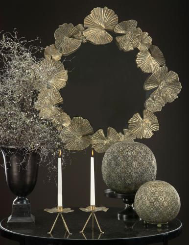 Spegel - Rund - Mässing/Brun - Ø90 cm - www.frokenfraken.se