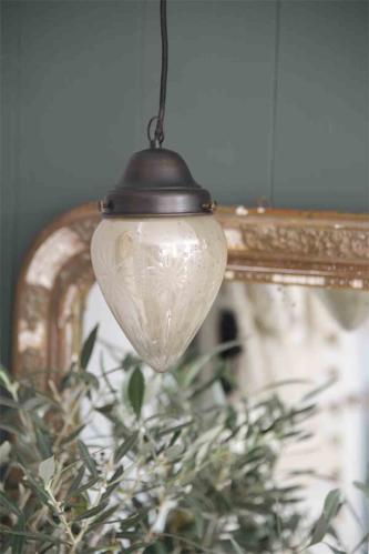 Fönsterlampa - Droppe - Mönstrat Antikglas- 20 cm - www.frokenfraken.se