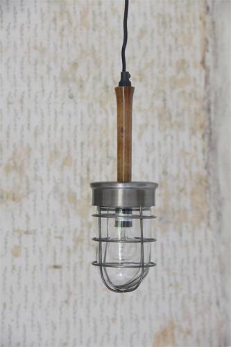 Lampa - Arbetslampa - Silver & Trä - 30 cm - www.frokenfraken.se