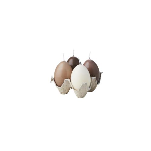 Hönsägg - 4-pack - Brun/beige/elfenben - 10 cm - www.frokenfraken.se