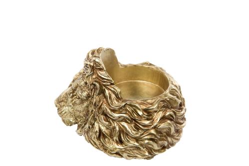 Ljusstake - Lion Blockljus - Guld - 18 cm - www.frokenfraken.se