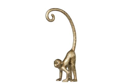 Apa med lång svans - Guld - 40 cm - www.frokenfraken.se