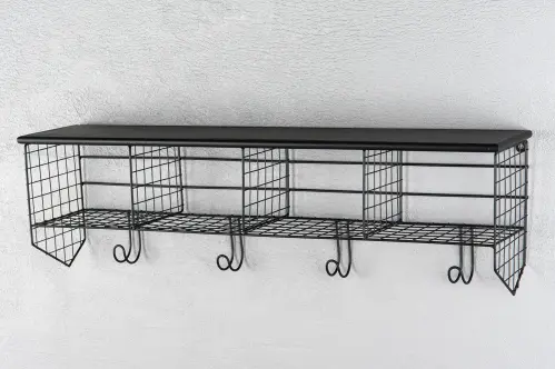 Vägghylla eller Hatthylla - Svart Industri - 82 cm - www.frokenfraken.se