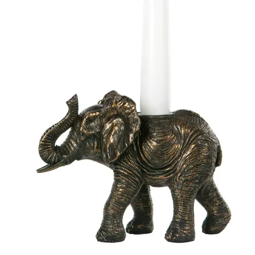 Ljusstake - Elefant Guldbrun - 14 cm - www.frokenfraken.se