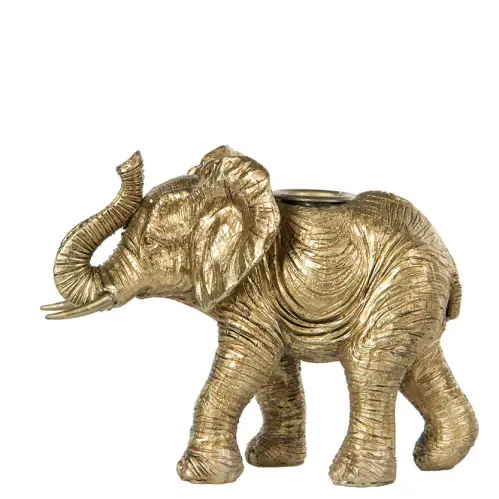 Ljusstake - Elefant Guld - 14 cm - www.frokenfraken.se