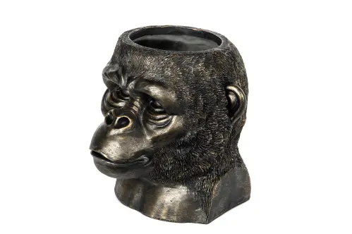 Kruka - Big Gorilla - Svart/Brun/Guld - 27 x 26 x 29 cm - www.frokenfraken.se
