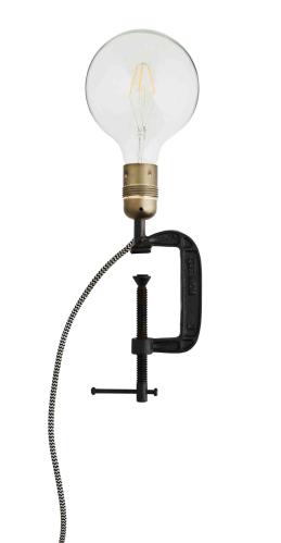Bordslampa - Med tving - Svart Metall - 27 x 7, 5 x 4 cm - www.frokenfraken.se