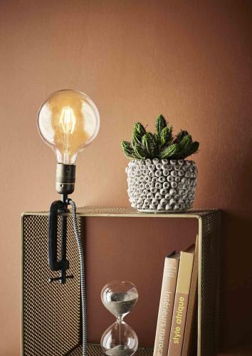 Bordslampa - Med tving - Svart Metall - 27 x 7, 5 x 4 cm - www.frokenfraken.se