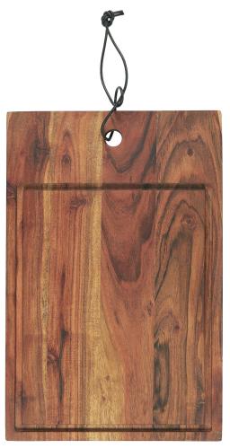 Skärbräda med rand i kanten oljad acaciaträ - 38 X 25 X 1,5 CM - www.frokenfraken.se