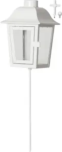 Gravlykta med batteriljus - Kors eller Kula - Vit med timer - www.frokenfraken.se
