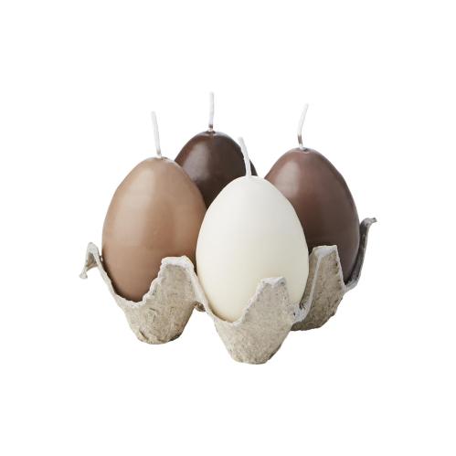 Hönsägg - 4-pack - Brun/beige/elfenben - 10 cm - www.frokenfraken.se