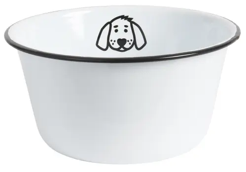 Hundmatskål - Emalj vit - 22 cm - www.frokenfraken.se