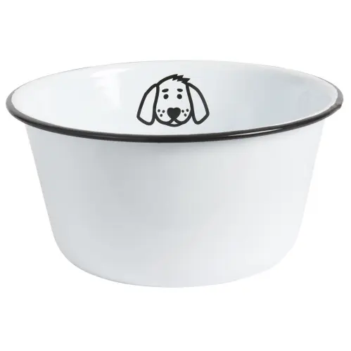 Hundmatskål - Emalj vit - 22 cm - www.frokenfraken.se