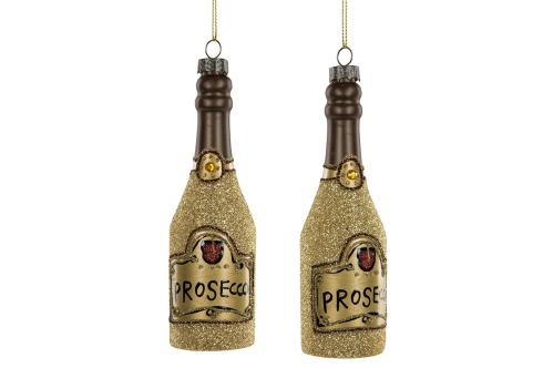 Proseccoflaska - Glas - Guld - 2-Pack - 13 cm - www.frokenfraken.se