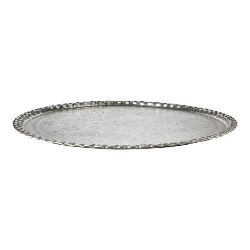 Fat- Ljusbricka - Silverfärgad - Ø90 x 4 cm - www.frokenfraken.se