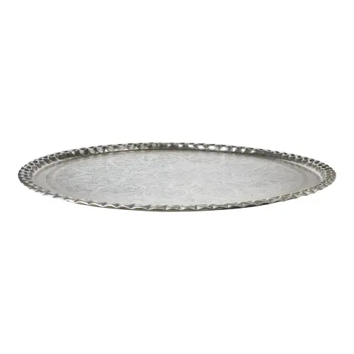 Fat- Ljusbricka - Silverfärgad - Ø90 x 4 cm - www.frokenfraken.se