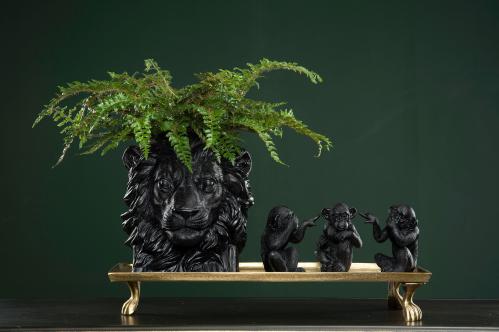 Kruka - Big Lion - Svart/Brun - 27 x 24 x 26 cm - www.frokenfraken.se