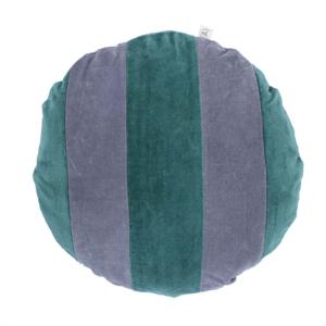 Kuddfodral Sammet Rund Rand Grön/Grå - Ø 45 cm - www.frokenfraken.se