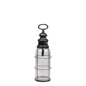 Fransk ladugårdslykta med glödlampa och timer - 42 x Ø12 cm - www.frokenfraken.se