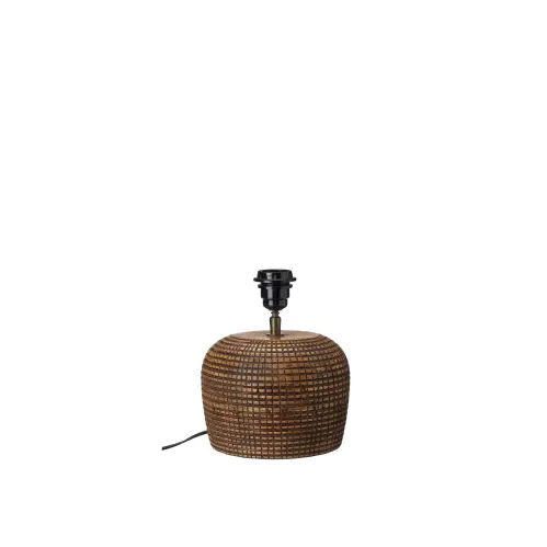 Lampfot - 2-pack - Aura - Trä med rutigt mönster - 20 x 21 cm - www.frokenfraken.se