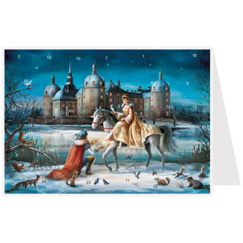 Julkort Adventskalender - Slott - www.frokenfraken.se