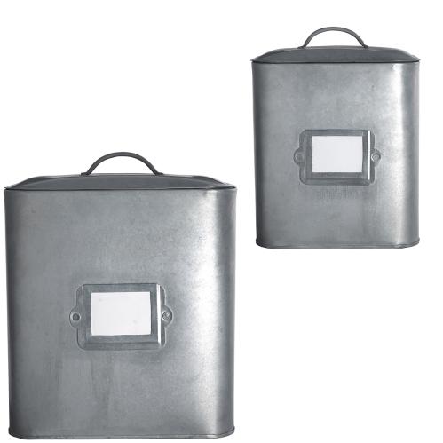 Metallboxar med etiketter - 2 storlekar - www.frokenfraken.se