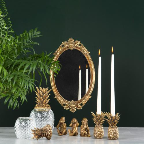 Ljusstake - Ananas Guld - 16 cm - www.frokenfraken.se