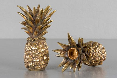 Ljusstake - Ananas Guld - 16 cm - www.frokenfraken.se