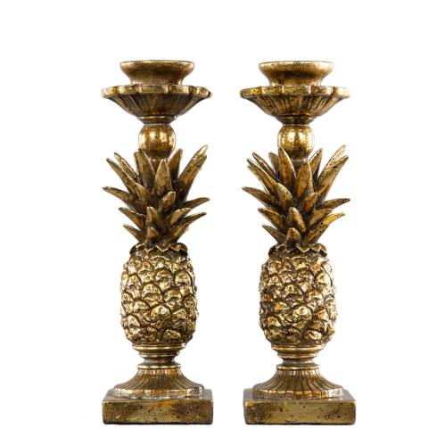 Ljusstake - Ananas Guld - 28 cm - www.frokenfraken.se
