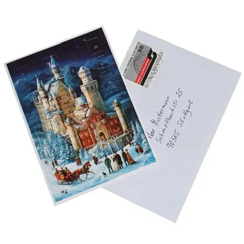 Julkort Adventskalender - Slott - www.frokenfraken.se