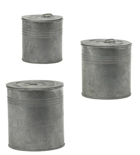 Burkar i zink med lock - Ø8, Ø9, Ø11 cm - www.frokenfraken.se