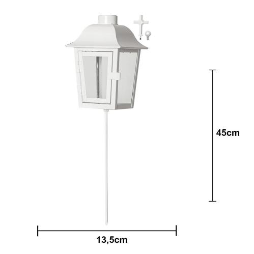 Gravlykta med batteriljus - Kors eller Kula - Vit med timer - www.frokenfraken.se