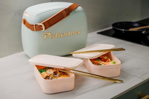Polarbox Kylväska - 2st matlådor - Retro - Gul - 6 Liter - www.frokenfraken.se