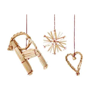 Julkulor - Halmfigurer - 10 st - 6-10 cm - www.frokenfraken.se