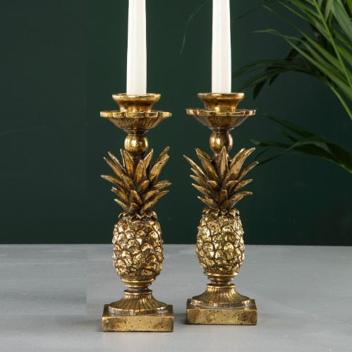Ljusstake - Ananas Guld - 28 cm - www.frokenfraken.se