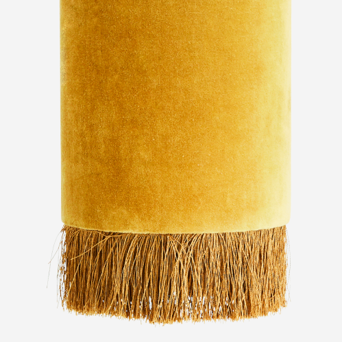 SLUT_Senapsgul taklampa - Sammet - 15 x 28 cm - www.frokenfraken.se