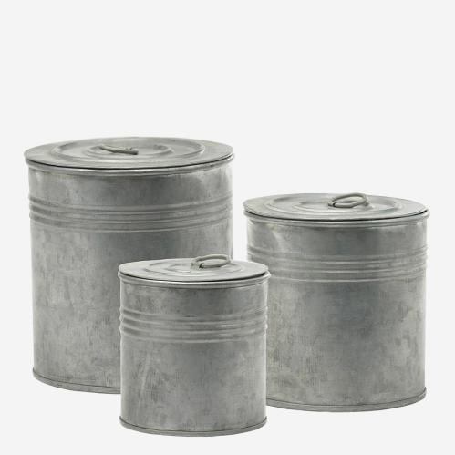 Burkar i zink med lock - Ø8, Ø9, Ø11 cm - www.frokenfraken.se