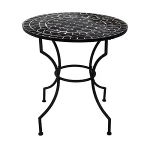 Trädgårdsbord - Svart Mosaik - Järn - Ø70 x 72 cm - www.frokenfraken.se