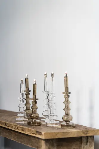 Ljusstake - Oljelampa - Glas - 34 cm - www.frokenfraken.se