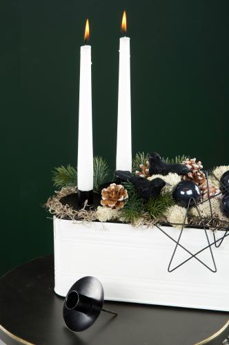 Ljushållare med manschett- Svart - För kronljus - Ø7,5 x 8 cm - www.frokenfraken.se