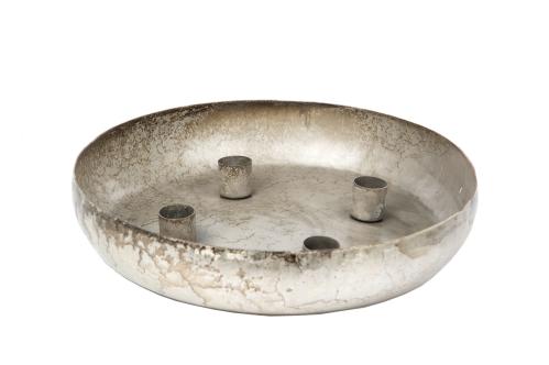 Adventsljusstake Skål - Champagnefärg - Ø27 cm - www.frokenfraken.se