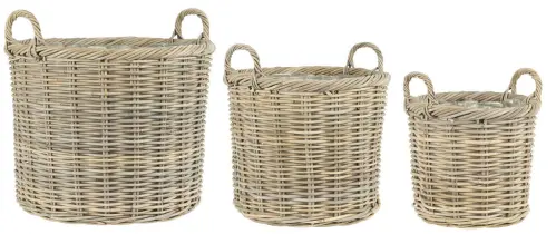 Korgar - 3 st - Plastad insida - Runda - 52 cm - www.frokenfraken.se