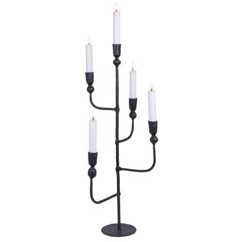 Ljusstake Frank 5-armad - Svart - B27 x H62 cm - www.frokenfraken.se