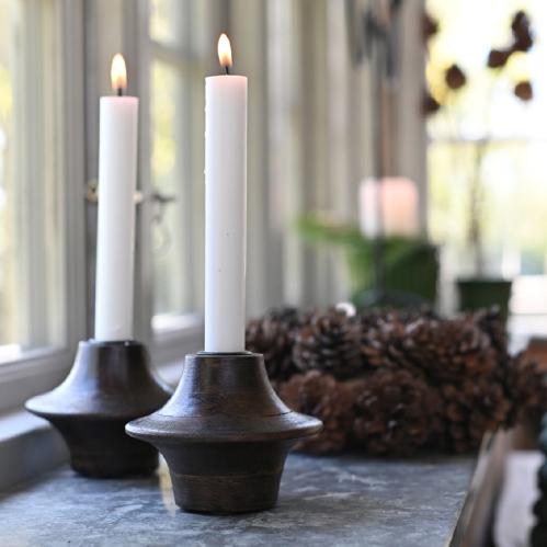 Ljusstake - Lignum - Dark Burnt - 11 X 8 cm - www.frokenfraken.se