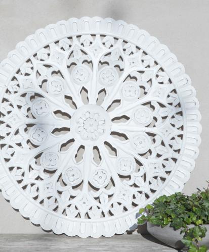 Tempeltavla - Medallion Vit Rund - 90 cm - Barncancerfonden - www.frokenfraken.se
