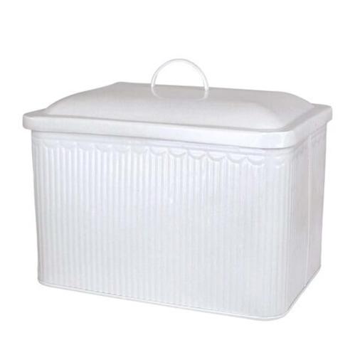 Plåtburk Ingrid Rektangulär Antik Vit - 26 x 18 x 21 cm - www.frokenfraken.se